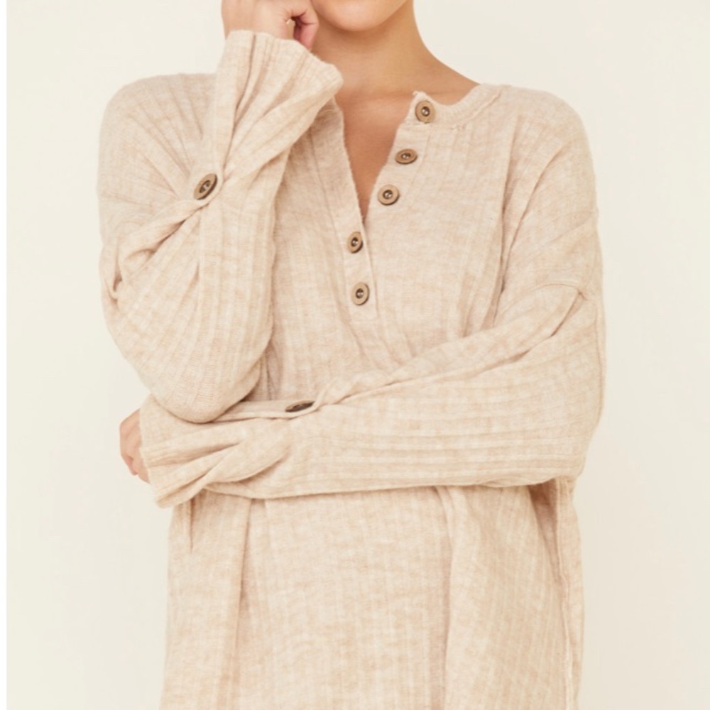 FREE PEOPLE WOMEN'S AROUND THE CLOCK HENLEY SET